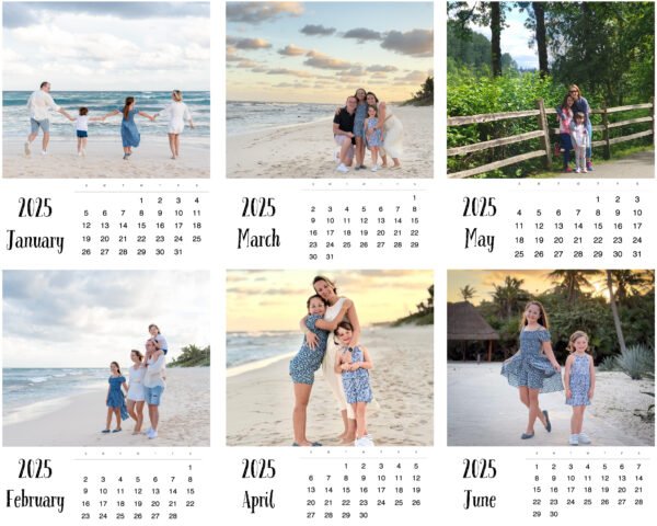 Custom Magnetic Calendar with 12 Personalized Photos